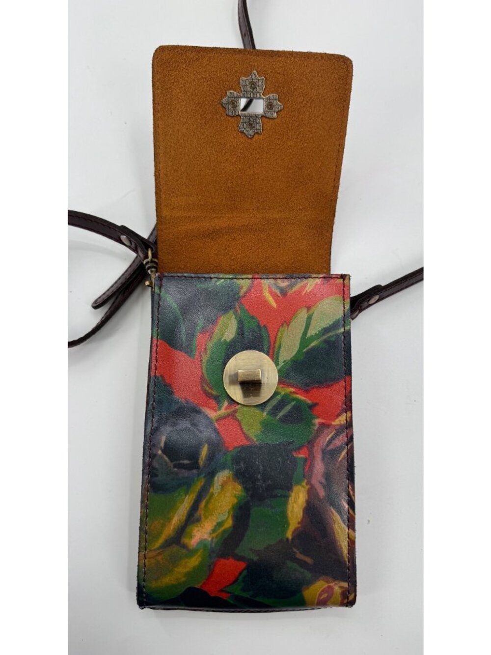Patricia Nash Winter Bloom Floral Leather Crossbody Bag With Adjustable Strap - Picture 8 of 14